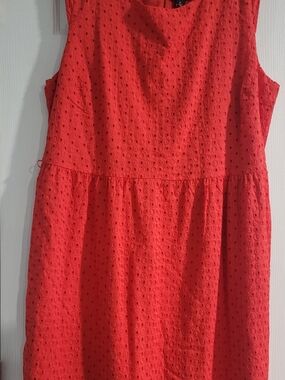 George Bright Orange/Red Eyelet Sundress